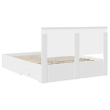 Bed Frame with Headboard White 150 x 200 cm Engineered Wood 3411289