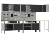 Work Cabinet Set with Drawer with Shelf 10 pcs Black and Grey 3321520