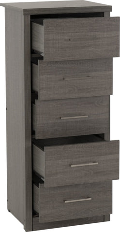 ZNTS Lisbon 5 Drawer Narrow Chest 100-102-080