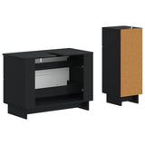 2 Piece Bathroom Cabinet Set EDE Black Engineered Wood 3417658