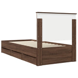 Bed Frame with Drawer Brown Oak 90 x 190 cm Engineer Wood 3411165