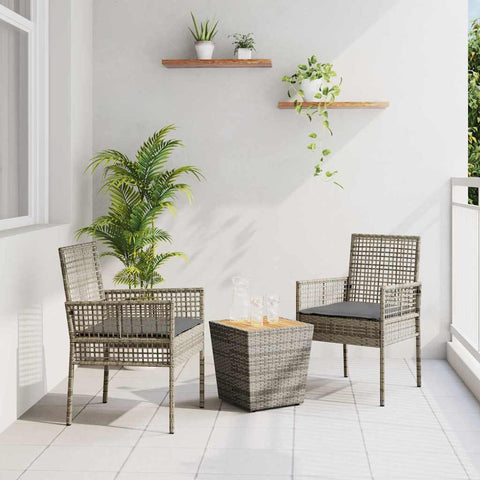 Garden Bistro Set 3 pcs Grey Poly rattan 3334961