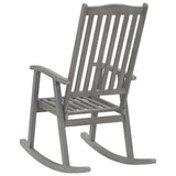Rocking Chair Grey Solid Acacia Wood Standard Durable 311845