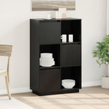 Highboard Black Solid pine wood Medium Reversible Highboard 814368