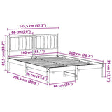 Bed Frame with Upholstered Headboard Light Grey 140 x 200 cm 878254