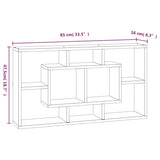 ZNTS Wall Display Shelf 8 Compartments High Gloss White 342591