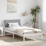 Bed frame White and light grey 100 x 200 cm Solid pine wood 878563