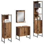 Bathroom Furniture Set with Door 4 pcs Brown 33 x 33 x 185.5 cm 3334409