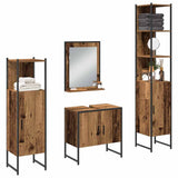 Bathroom Furniture Set with Door 4 pcs Brown 33 x 33 x 185.5 cm 3334409