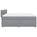 ZNTS Box Spring Bed with Mattress Light Grey 180x200 cm Fabric 3285974