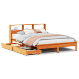 Bookcase Bed without Mattress Wax Brown 120x190 cm Small Double Solid Wood Pine 3309829