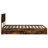 Storage Bed with Drawer Smoked Oak 120 x 200 cm Engineered Wood 3408484