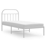Metal Bed Frame without Mattress with Headboard White 90x190cm 353676