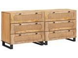 Sideboard 2 pcs Brown 60 x 33 x 75 cm Solid Mango Wood 3310058