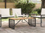 Outdoor Table Black and Brown 80 x 40 x 40 cm Poly Rattan 42025164