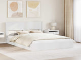 Bed Frame with Storage and Headboard White 140 x 190 cm 3414383