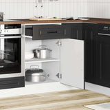 Kitchen Base Cabinet Kalmar Black Engineered Wood 853478