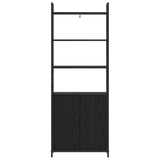 Book Cabinet Black Oak 60 x 24 x 161 cm Engineered Wood 883856