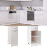 Drawer Bottom Cabinet Lyon High Gloss White 30x46x81.5 cm Engineered Wood 801209
