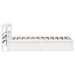 Bed Frame with Headboard White 75x190 cm Small Single Solid Wood Pine 3306367