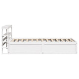 Bed Frame with Headboard White 75x190 cm Small Single Solid Wood Pine 3306367
