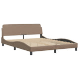 Bed Frame with LED without Mattress "Hvar" Cappuccino 160x200 cm 3213945
