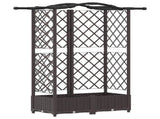 Raised Bed with Trellis and Roof Brown 124 x 40 x 126 cm PP 42032509