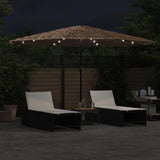 Garden Parasol with LEDs and Steel Pole Brown 388x388x248 cm 4005123