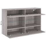 TV Wall Cabinet with LED Lights Grey Sonoma 98.5x30x60.5 cm 837111
