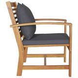 Chair with Cushion 2 pcs Brown and Dark Grey 65 x 60 x 76.5 cm 42006408