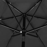 ZNTS 3-Tier Garden Parasol with Aluminium Pole Anthracite 2.5 m 313862