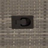 Reclining Garden Chair with Cushions Grey Poly Rattan 365642