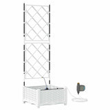 Garden Planter White 40 x 40 x 126 cm Plastic 42002916