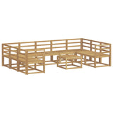 Outdoor Sofa Set 10 pcs White Solid Acacia Wood 3388238