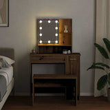 Dressing Table Set with LED Artisan Oak Engineered Wood 3329186