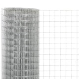 ZNTS Chicken Wire Fence Galvanised Steel 25x1.5 m Silver 143621