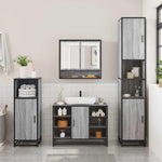 ZNTS 2 Piece Bathroom Furniture Set Grey Sonoma Engineered Wood 3300943