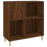 Record Cabinet Brown Oak 84.5x38x89 cm Engineered Wood 831996