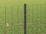Welded Wire Fence 10 x 1 m PVC-Coated Steel Grey Mesh 3336132