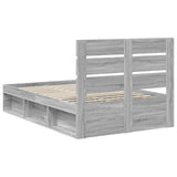 Bed Frame Grey Sonoma 120 x 190 cm Solid Pine Wood 3411773