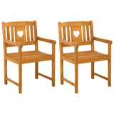 Garden Chairs 2 pcs Natural Solid Acacia Wood 42028088
