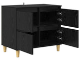 Sideboard Black Oak 60 x 35 x 70 cm Engineered Wood 881265