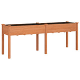 Planter with Liner Brown 203x53x76 cm Solid Wood Fir 364240