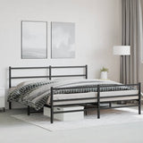 Metal Bed Frame without Mattress with Footboard Black 193x203cm 355389