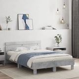 Bed Frame with LED without Mattress Concrete Grey 135x190 cm Double 3207570