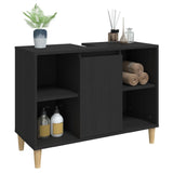Sink Cabinet Black 80x33x60 cm Engineered Wood 821285