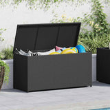 Garden Storage Box Black 120x50x60 cm Poly Rattan 42498