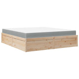 ZNTS Bed with Mattress 180x200 cm Super King Solid Wood Pine 3281925