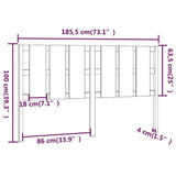 Bed Headboard White 185.5x4x100 cm Solid Wood Pine 818006