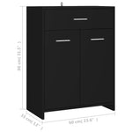 ZNTS Bathroom Cabinet Black 60x33x80 cm Engineered Wood 805025